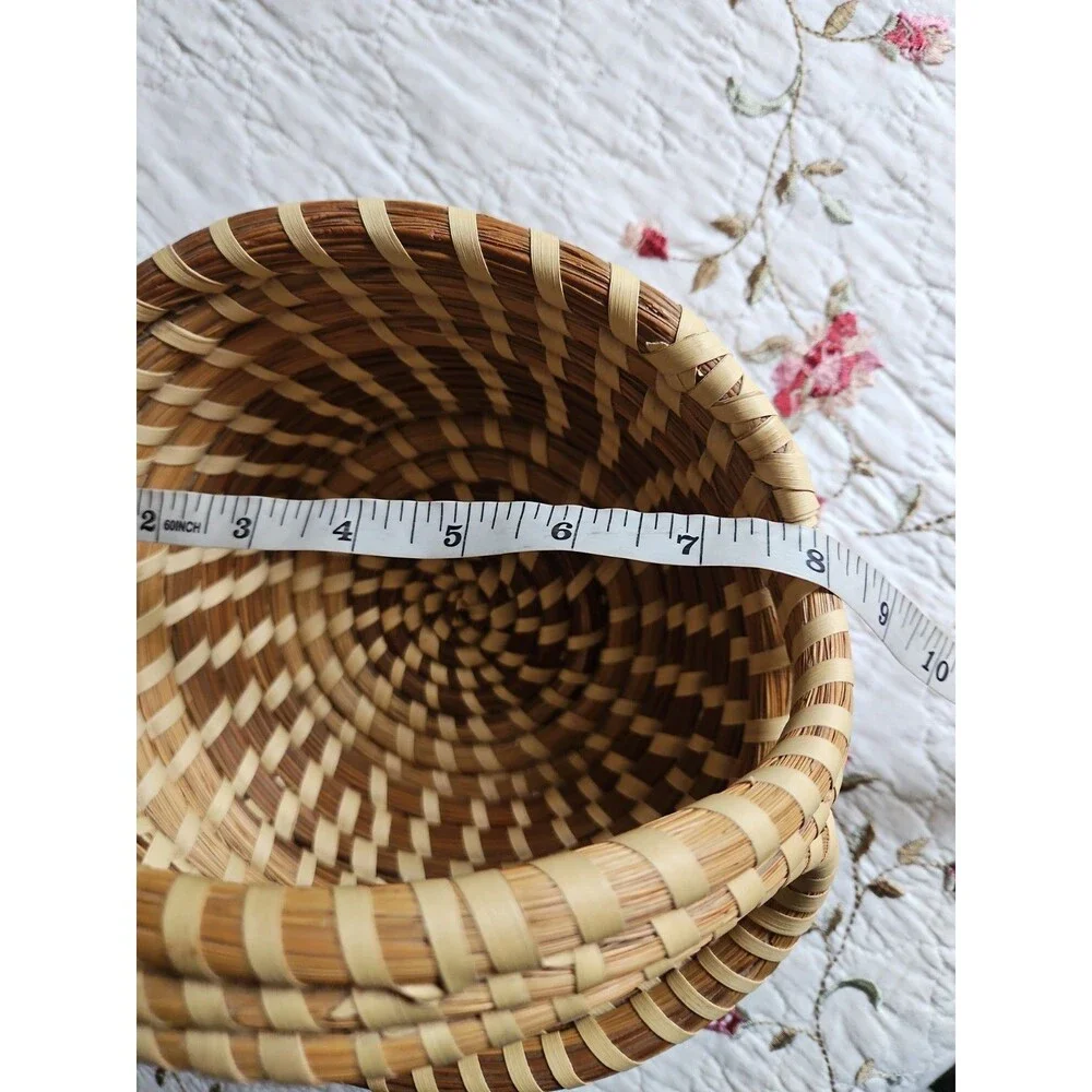 Vintage 90's Charleston South Carolina Sweetgrass Gullah Geechee Basket EUC
